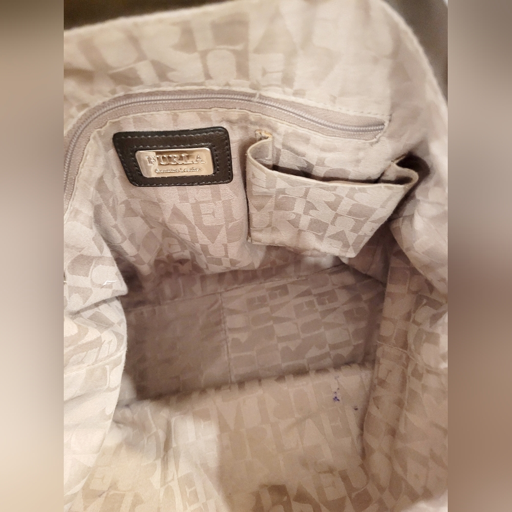 Furla Vintage Olive Green Hobo Bag - Picture 6 of 9